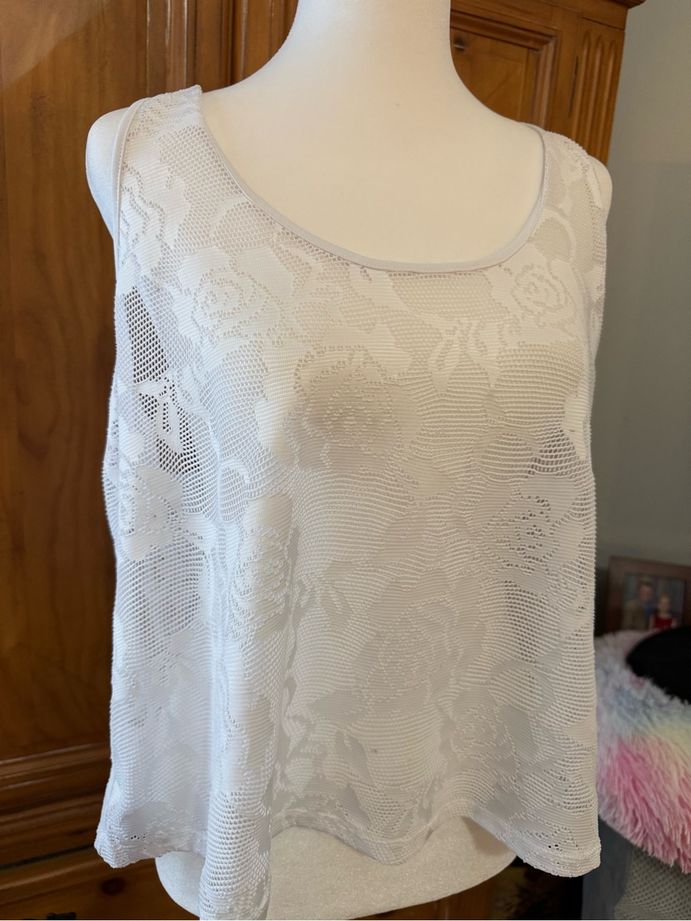 Fabletics White Lace Tank
